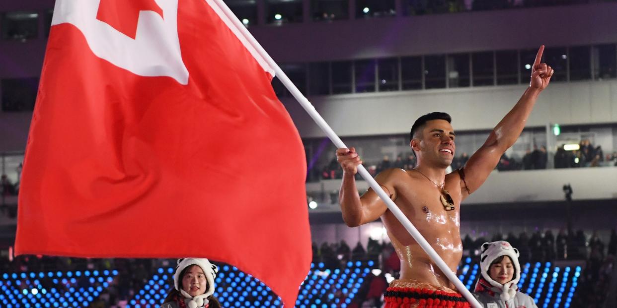 Tonga flag bearer