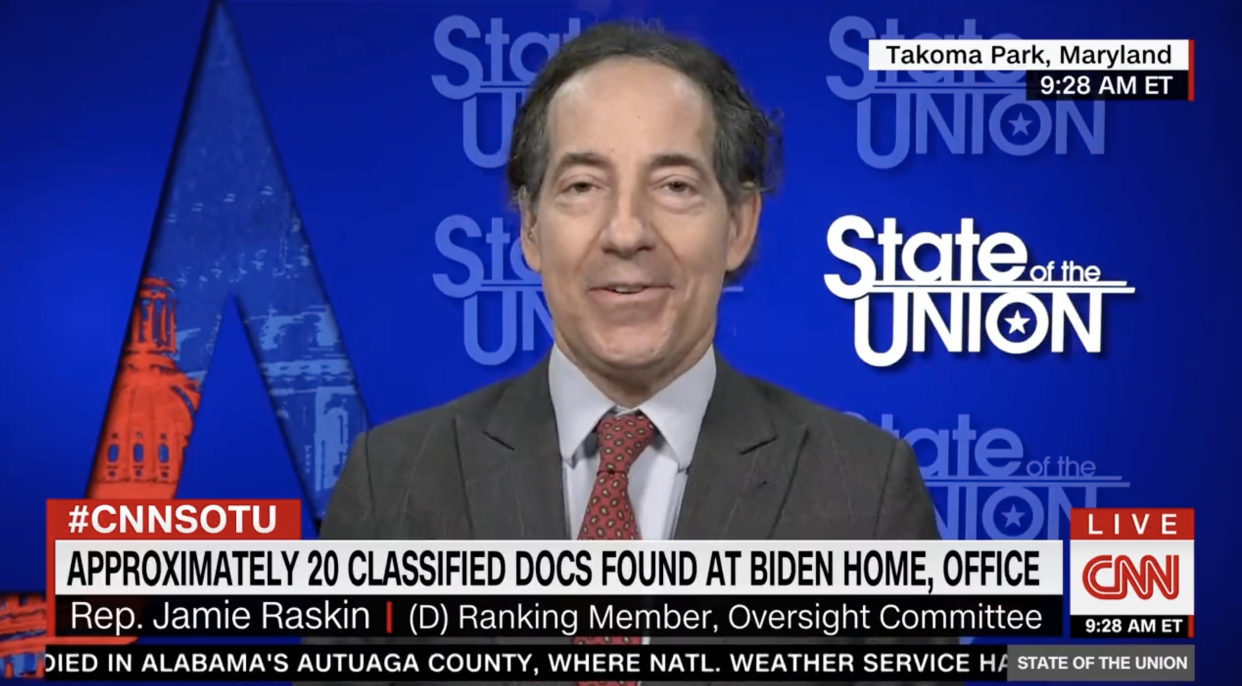 Rep. Jamie Raskin on CNN. (Screenshot: Twitter/@CNNSOTU)