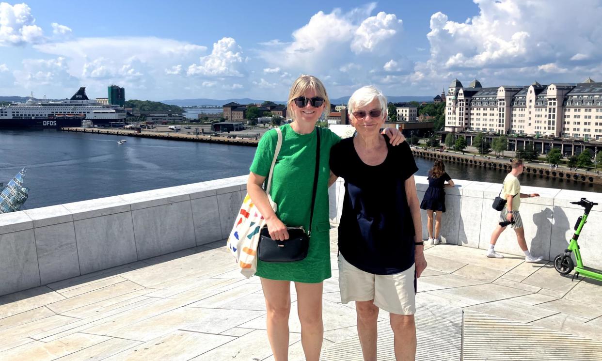 <span>Helen Pidd and her mum on the roof of Oslo’s opera house.</span><span>Photograph: Helen Pidd/The Guardian</span>