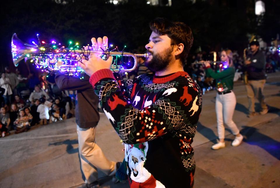 Bands, floats and lots of lights take part in the annual Christmas Lights Parade in Abilene.