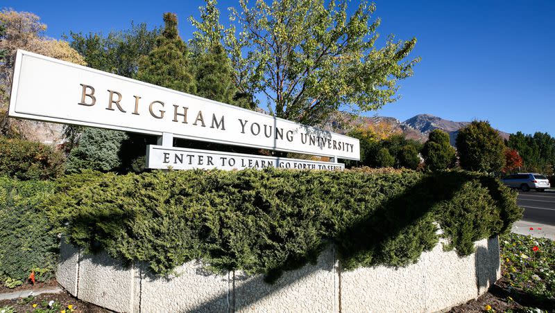 The Brigham Young University campus in Provo is pictured on Monday, Oct. 12, 2020. An axolotl named Axel holds onto a jar while he is trapped in a magical cenote in the film “Cenote.” The BYU animation students who made the film won Best Animation at the College Television Awards.