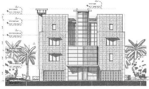 A rendering of the four-story, 8,600-square-foot-home at 2500 North Ocean Blvd. in Boca Raton. U.S. District Judge Rodney Smith ruled that Natural Lands LLC has a vested or absolute right to build the house.