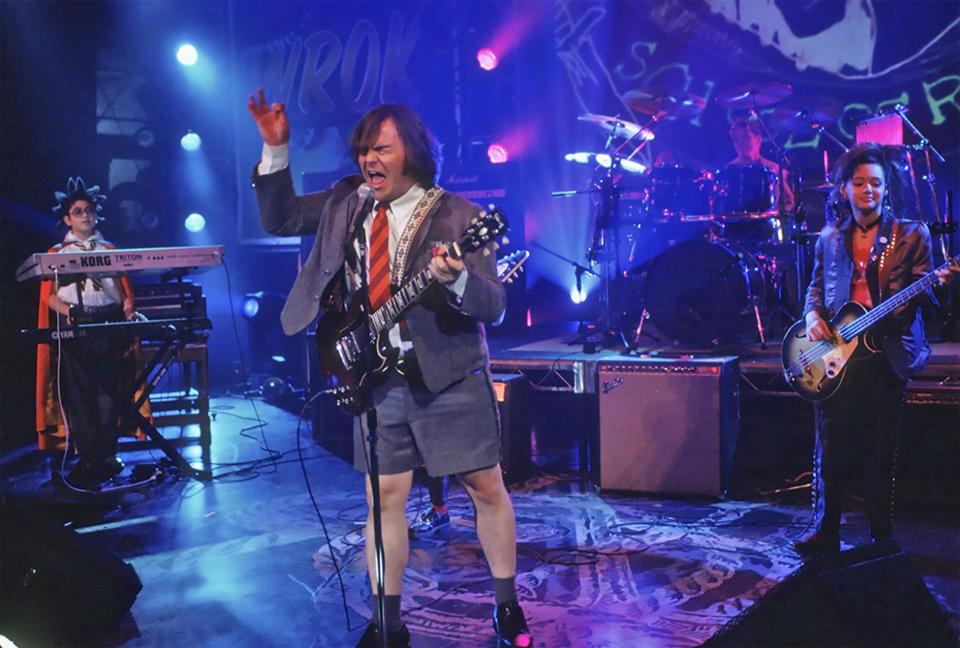 Jack Black in School of Rock, one of the best Netflix movies