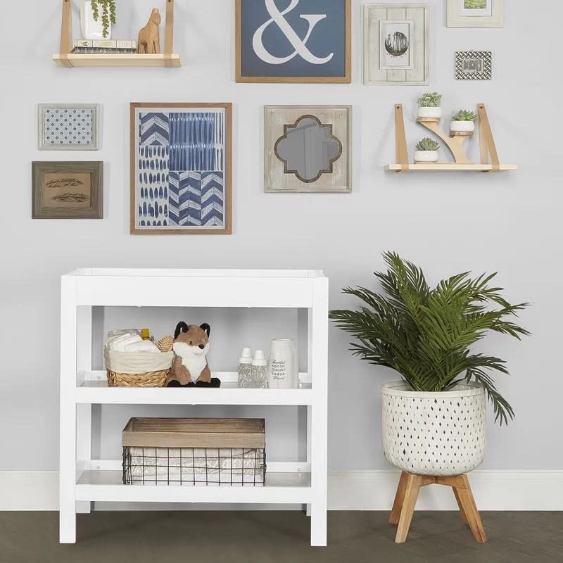 the changing table in white