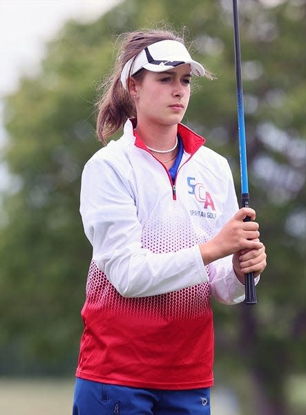 Swallows Charter Academy golfer Jodi Griffin competes in the CHSAA state golf championships in 2022.