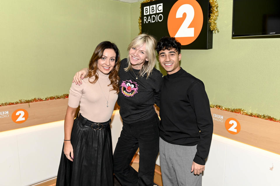 Strictly Finalists Karim Zeroual & Amy Dowden on the Zoe Ball breakfast show on BBC Radio 2 (BBC)