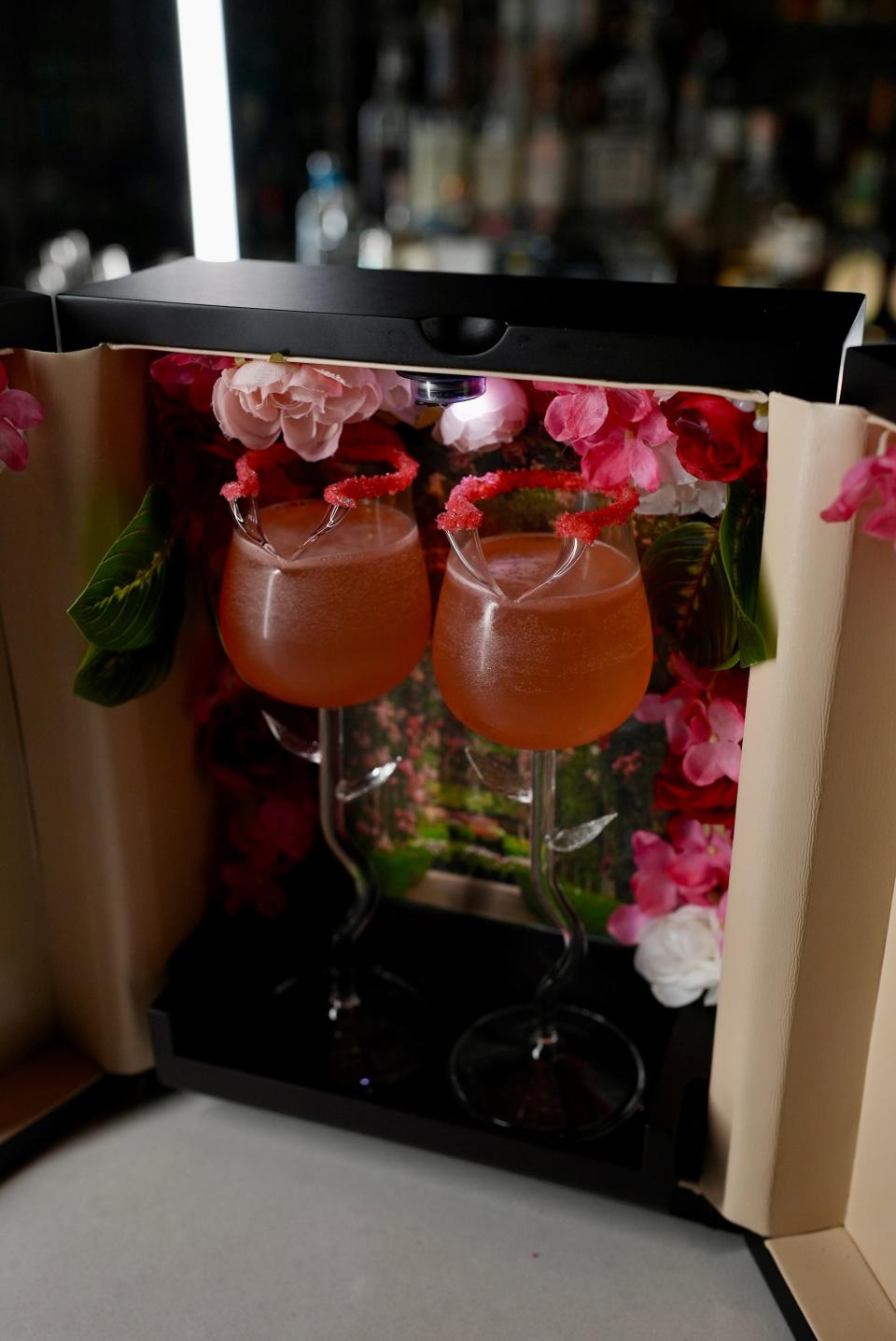 618 in Freehold released a Valentine's Day 2024 cocktail menu including the Smoke & Roses, with Patron Reposado Tequila, X-Rated Passionfruit, blood orange, mango, lime and cinnamon.