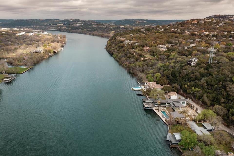 Bottom right: Brian Reese's waterfront home  on the Colorado River in West Austin on March 06, 2023.