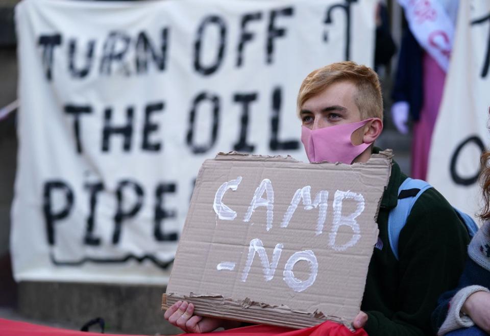 The protest called for the Cambo oil field to be scrapped (Andrew Milligan/PA) (PA Wire)