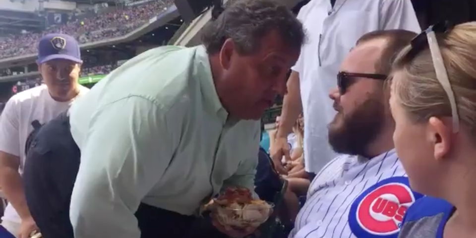 chris christie baseball game