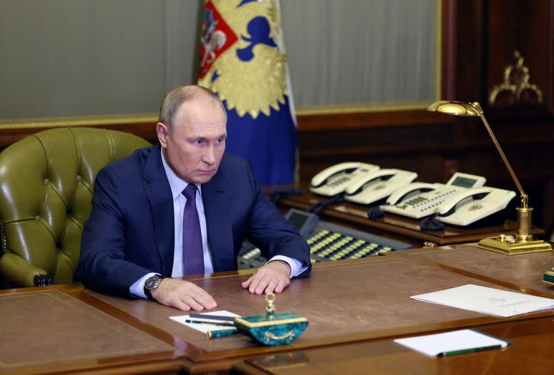 Russian President Putin holds a meeting with Chairman of the Investigative Committee Bastrykin in Saint Petersburg