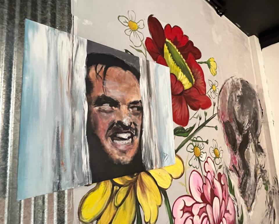 Canton area artist Drew Dudek will open an exhibit in the loft studio space on the second floor of Patina Arts Centre in downtown Canton during September's First Friday event. Paintings feature portraits of pop culture characters, including from the movie "The Shining."