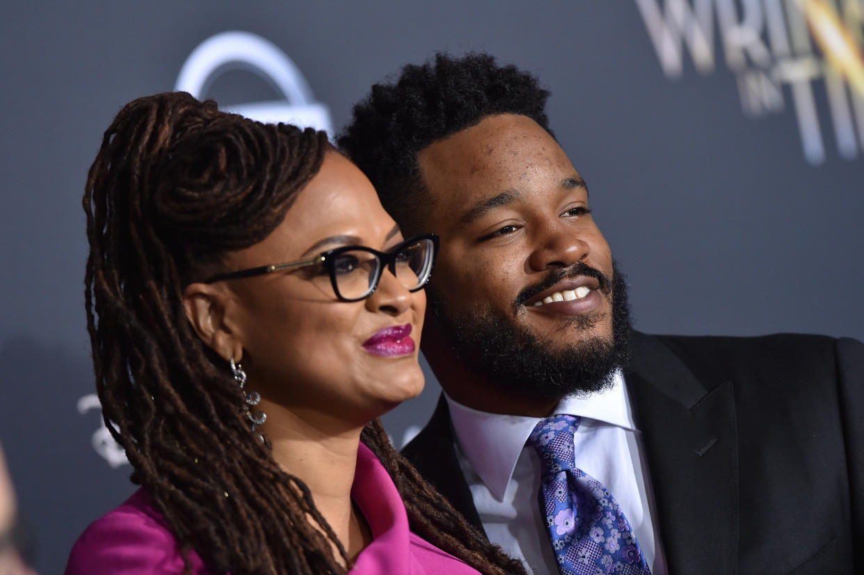 Directors Ava DuVernay and Ryan Coogler arrive at the premiere of DuVernay's "A Wrinkle In Time" at El Capitan Theatre on Feb. 26, 2018, in Los Angeles. (Photo: Axelle/Bauer-Griffin via Getty Images)