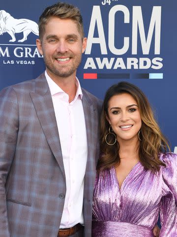 Ethan Miller/Getty Brett Young and Taylor Mills Young attend the 54th Academy Of Country Music Awards in April 2019 in Las Vegas, Nevada.