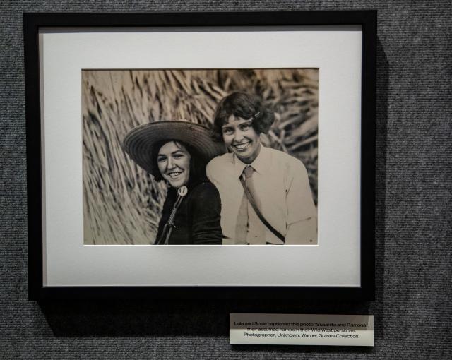Lula Mae Graves and Susie Keef Smith are seen together in a photo from the &quot;Postcards from Mecca&quot; exhibit at the Hi-Desert Nature Museum in Yucca Valley, Calif., Friday, Sept. 16, 2022.
