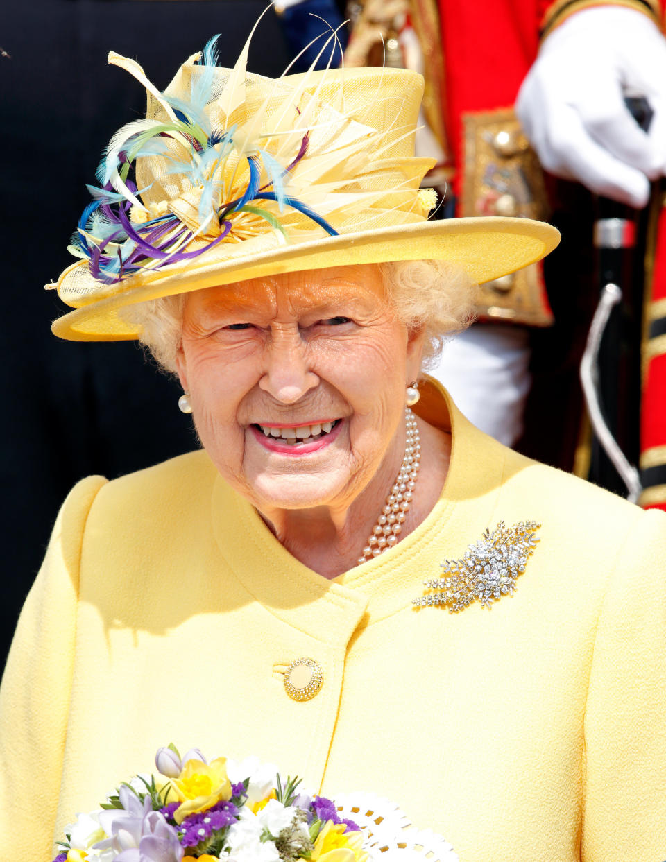 WINDSOR, UNITED KINGDOM - APRIL 18: (EMBARGOED FOR PUBLICATION IN UK NEWSPAPERS UNTIL 24 HOURS AFTER CREATE DATE AND TIME) Queen Elizabeth II attends the traditional Royal Maundy Service at St George's Chapel on April 18, 2019 in Windsor, England. During the service The Queen distributed Maundy money to 93 men and 93 women, one for each of her 93 years. (Photo by Max Mumby/Indigo/Getty Images)