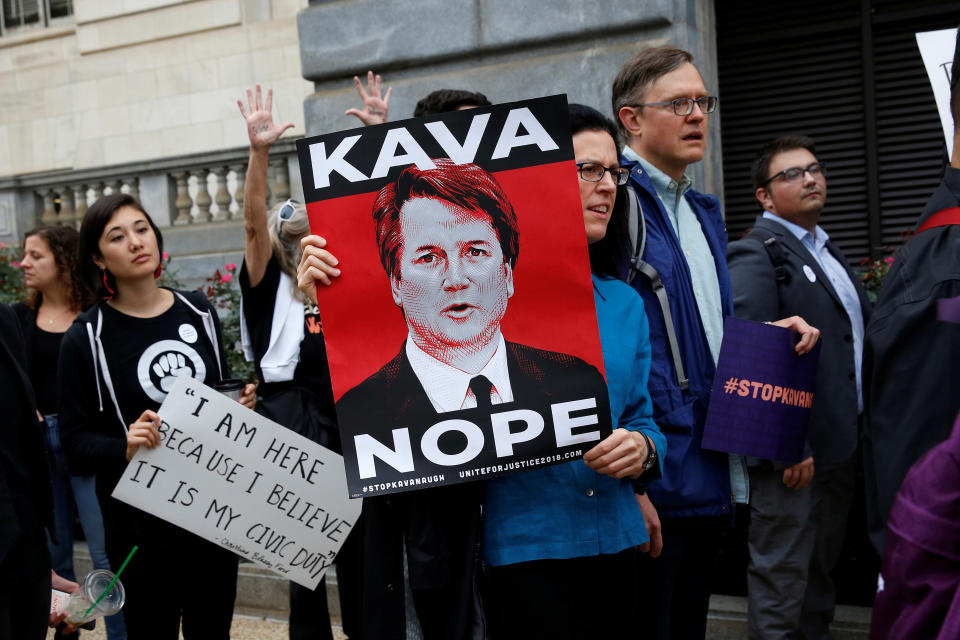 Protesters speak out as Kavanaugh hearing begins