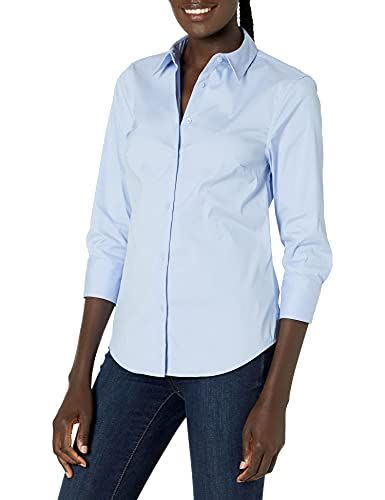 Lark & Ro Women's Slim Fit Stretch Poplin Shirt