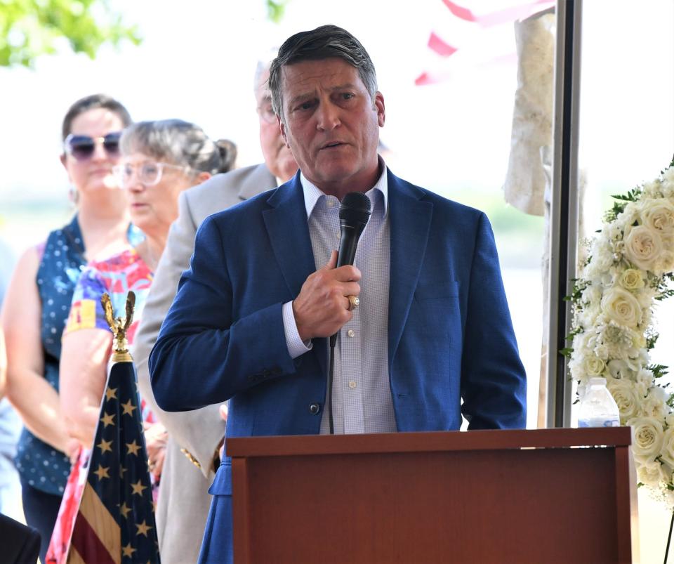 Republican Rep. Ronny Jackson speaks in Lake Wichita, Texas onMay 29, 2023.