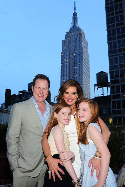 Brooke Shields and her husband of 14 years, Chris Henchy, celebrated her 50th birthday on Friday night with a lavish party in New York City, and ET has exclusive details. <strong>NEWS: Brooke Shields Reveals She Lost Her Virginity to Dean Cain </strong> Shields' daughters Rowan, 12, and Grier, 9, were in attendance early on with two of their best friends and other notable guests included author and security specialist Gavin de Becker, actor Andy Karl, actress Bridget Moynahan (who was in a boot and on crutches) and Today show co-anchor Willie Geist with his wife Christine. "It was amazing how she has touched so many lives from each stage in her life," an insider from the party told ET. "She has stayed in close touch with so many friends." Perhaps no one was more amazed than her husband, 51, who couldn't help but break down in tears while talking about his wonderful wife in the most emotional speech of the night. The adults started the evening with cocktails and ended with swing dancing. Even though everyone brought a gift, Shields didn't open them in front of anyone. <strong>NEWS: Happy Birthday, Cher! 9 Times the Diva Defied Age </strong> Family and friends dined on tacos, chicken and turkey meatballs, vegetables, hummus and --of course! -- tequila at the Refinery Rooftop all through the night until midnight. The event carried a sense of nostalgia with it as there were monitors set up that looped through a collection of photos from Shields' life, taking partygoers though her career and stages of motherhood.