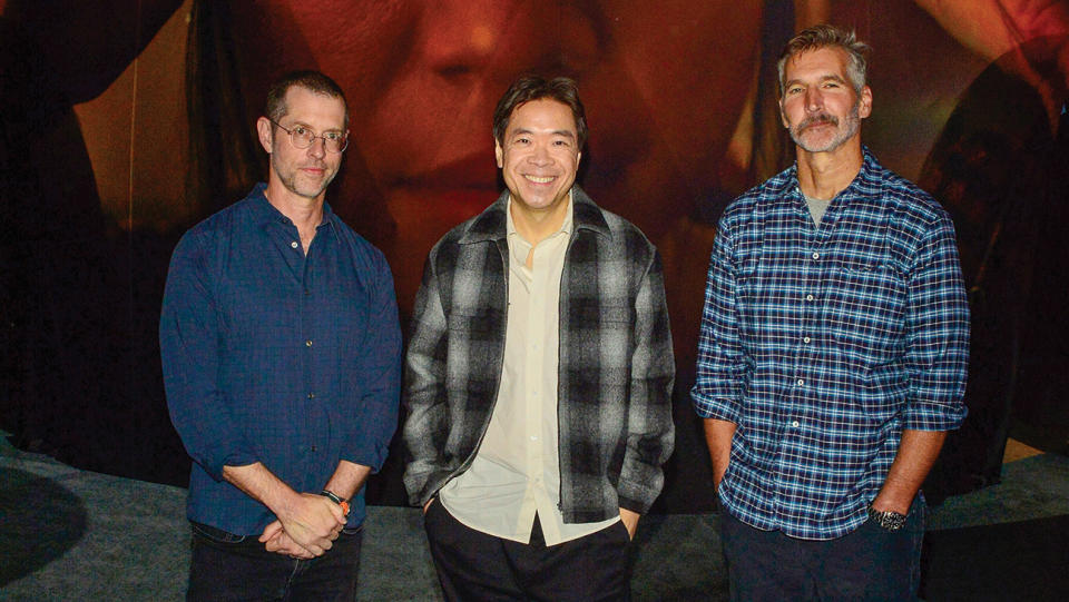 Dan Weiss, Alexander Woo and David Benioff, the creators of Netflix’s 3 Body Problem.