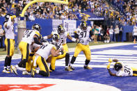 <p>The Pittsburgh Steelers celebrate after a interception by Ryan Shazier #50 against the Indianapolis Colts during the second half at Lucas Oil Stadium on November 12, 2017 in Indianapolis, Indiana. (Photo by Joe Robbins/Getty Images) </p>