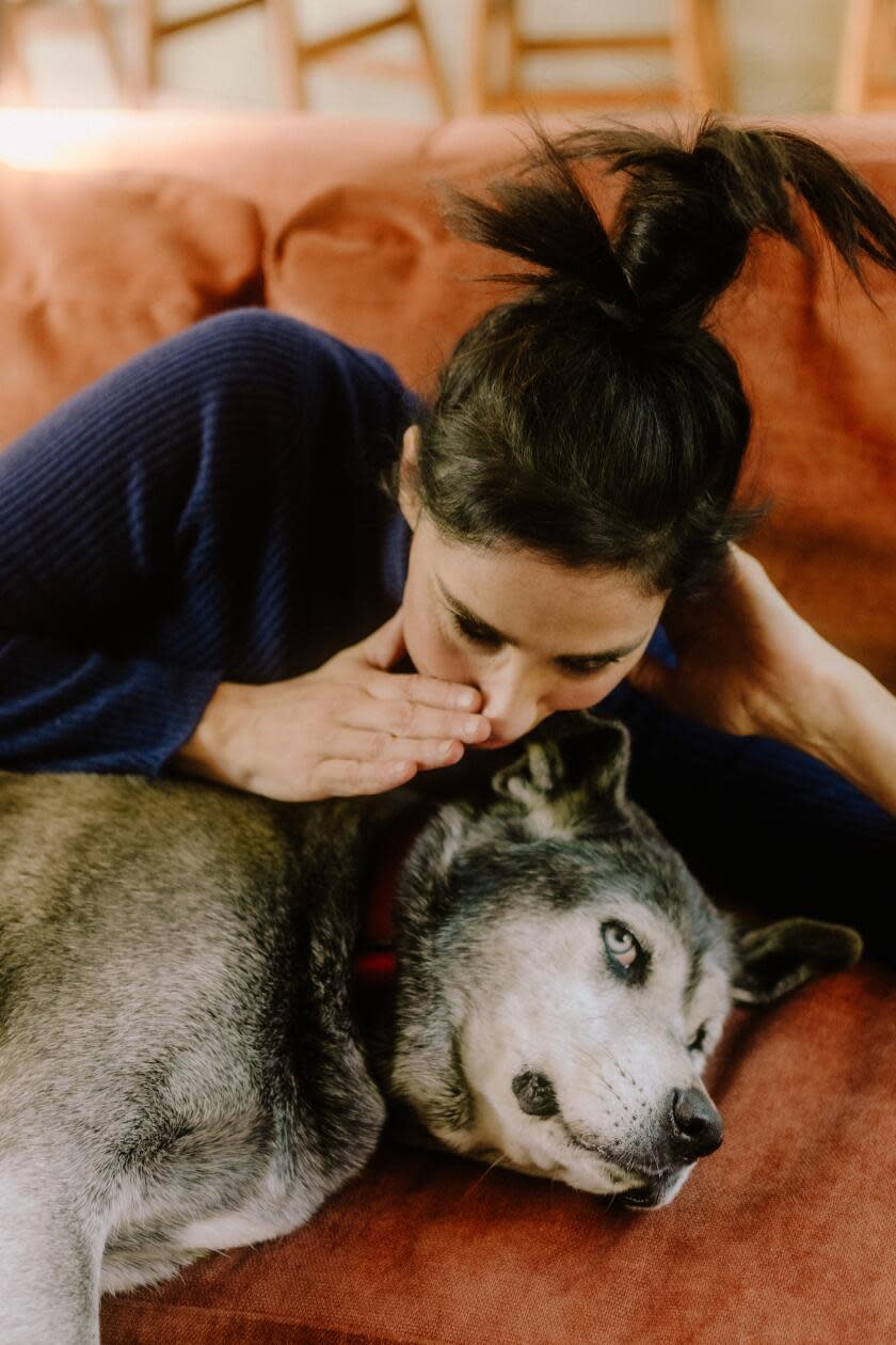 LOS ANGELES, CA - NOVEMBER 21: Sarah Silverman is photographed in her home in Los Angeles, CA on November 21, 2023. (Elizabeth Weinberg / For The Times)