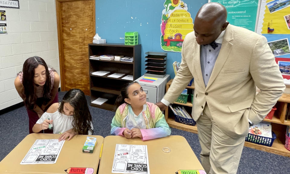 Anthony Jackson, right, superintendent of the Chatham County Schools, said the plan, if implemented, would provide funding to recruit more teachers. (Chatham County Schools)