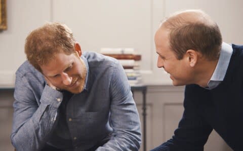 Prince Harry and Prince William filming an ITV show about their late mother Diana - Credit: ITV&nbsp;