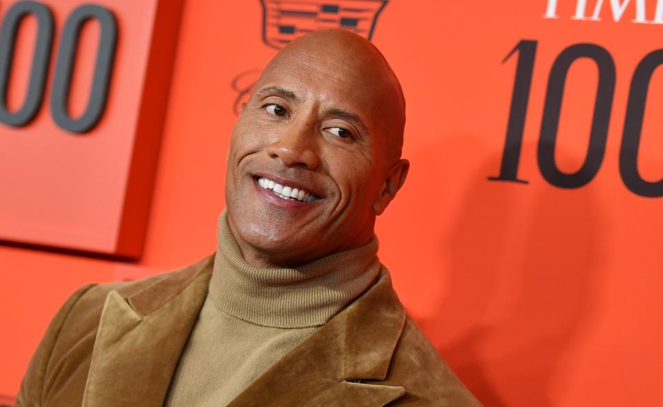 Dwayne Johnson posted a ripped gym selfie on Instagram. (Photo: ANGELA  WEISS/AFP via Getty Images)