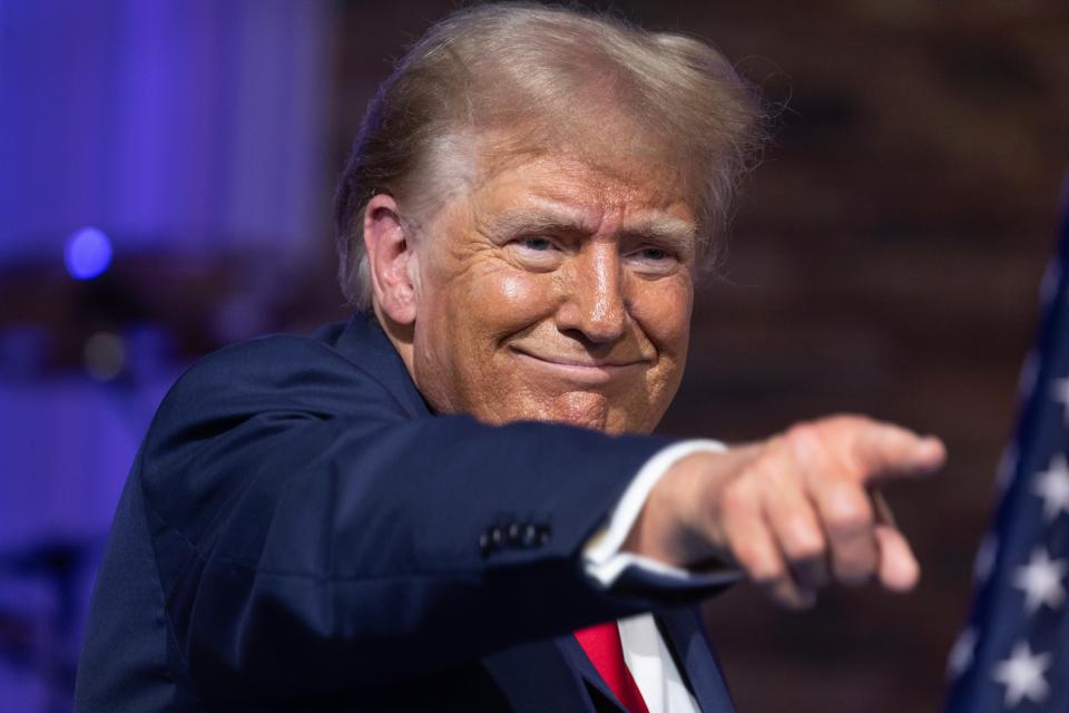 Republican presidential candidate and former President Donald Trump joins community leaders for a roundtable discussion at the 180 Church on June 15 in Detroit, Michigan.