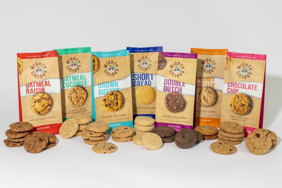 Mightylicious makes soft-baked and Kosher-certified cookies free of gluten, wheat, rye, barley and rBST, and the entire line is made from all-natural, non-GMO ingredients.