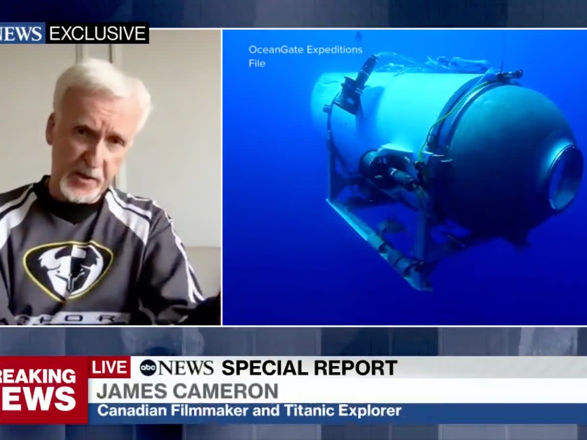 James Cameron denies he is making a movie on Titanic sub disaster  (ABC News )