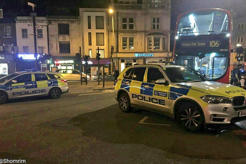 Drama: the three teenagers were arrested on the road outside Finsbury Park station: Shomrim