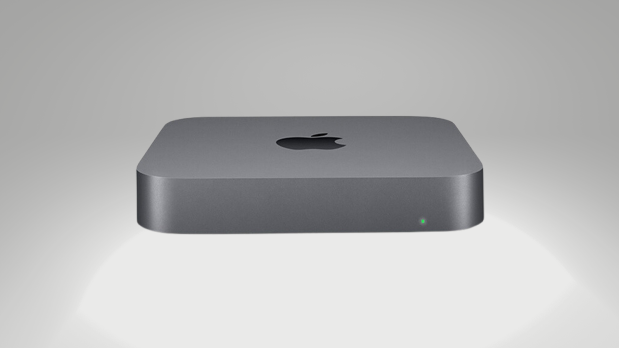 mac mini in gray with gradient background