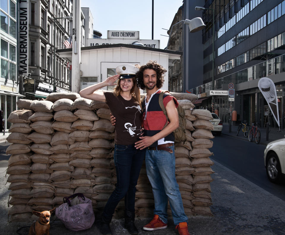 Tourists at Checkpoint Charlie