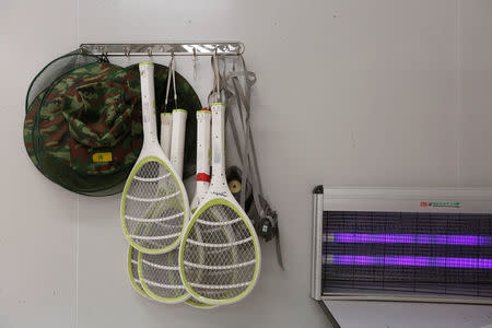 Electric swatters are seen inside Sun Yat-Sen University-Michigan State University Joint Center of Vector Control for Tropical Disease, the world’s largest "mosquito factory" which breeds millions of bacteria-infected mosquitoes, in the fight against the spread of viruses such as dengue and Zika, in Guangzhou, China July 28, 2016. Picture taken July 28, 2016. REUTERS/Bobby Yip