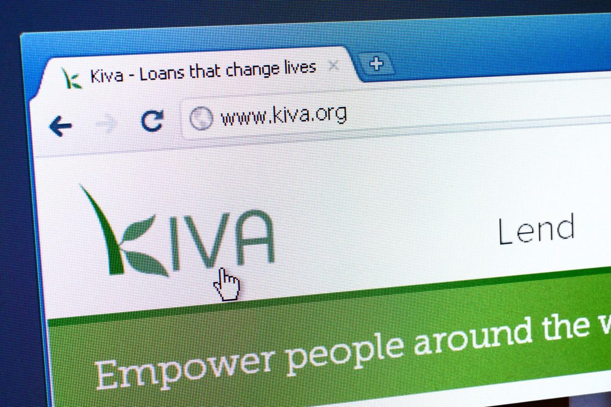 kiva website on computer screen