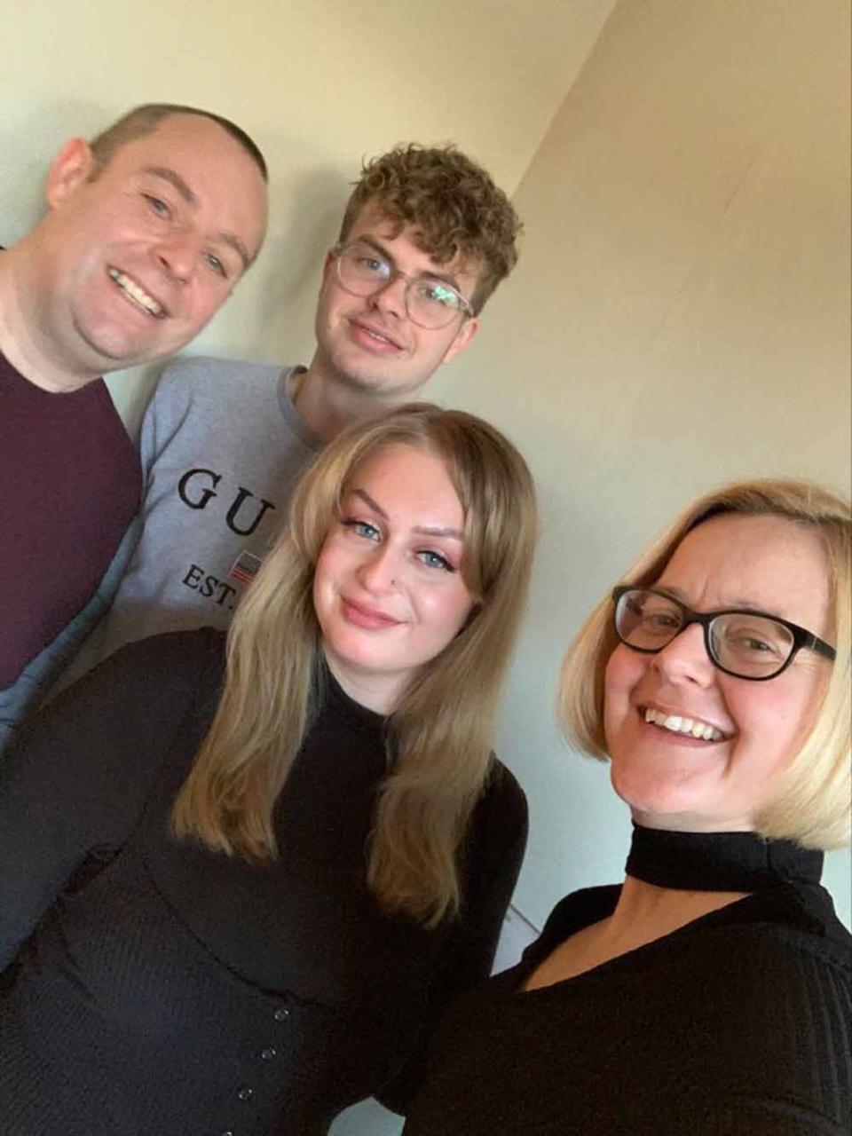 From left, Lauren’s dad Simon, her brother Harry, Lauren Jenkins, and her mum Laura. PA REAL LIFE