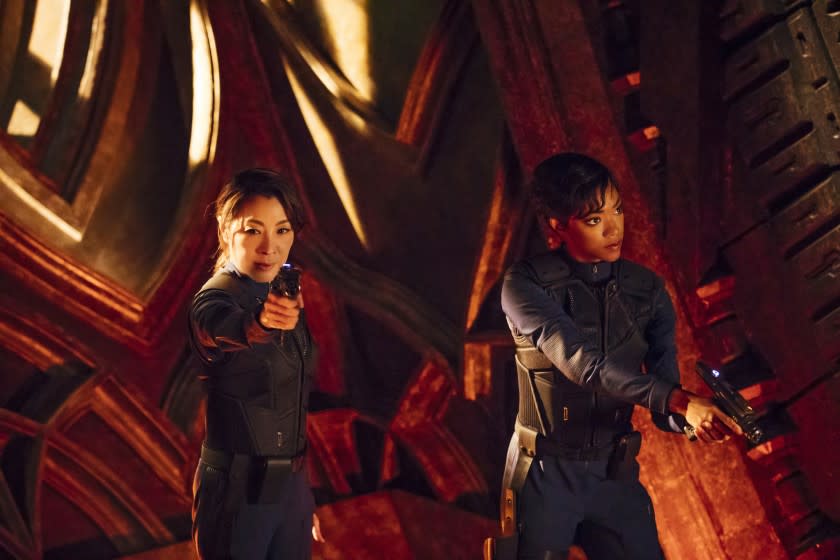 Pictured (l-r): Michelle Yeoh as Captain Philippa Georgiou; Sonequa Martin-Green as First Officer Michael Burnham in STAR TREK: DISCOVERY coming to CBS All Access.