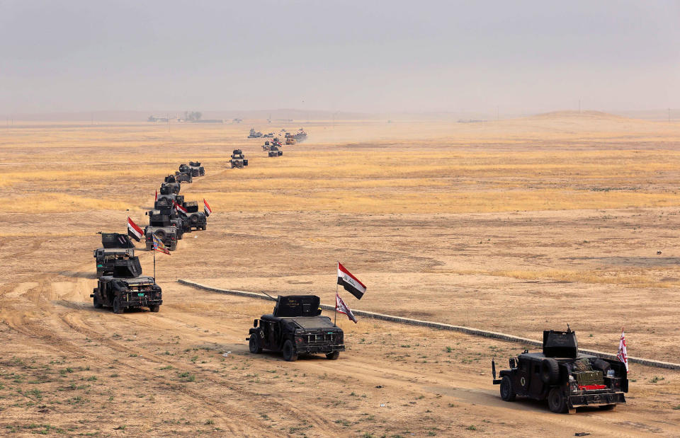 Iraq’s elite counterterrorism forces outside Mosul.