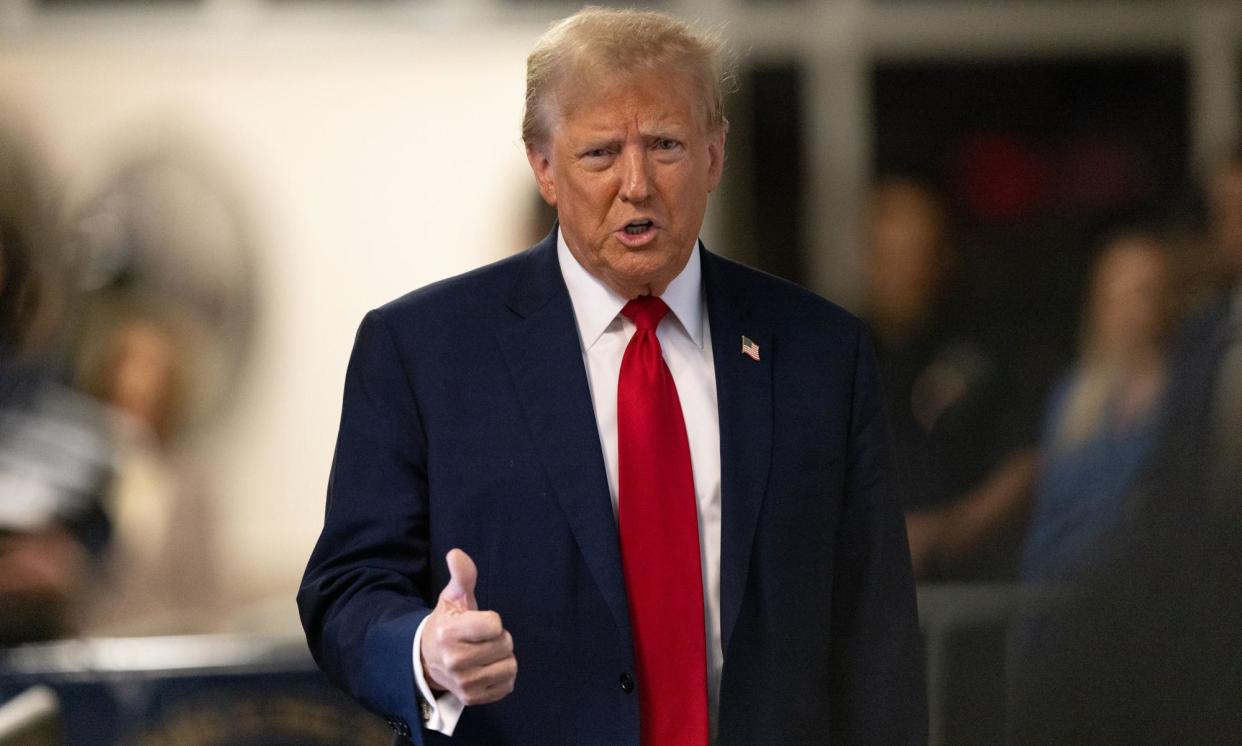 <span>Donald Trump in Manhattan court on Thursday.</span><span>Photograph: Jeenah Moon/UPI/Rex/Shutterstock</span>