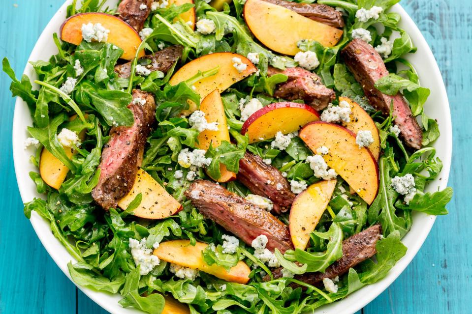 1) MONDAY: Balsamic Steak Salad with Peaches