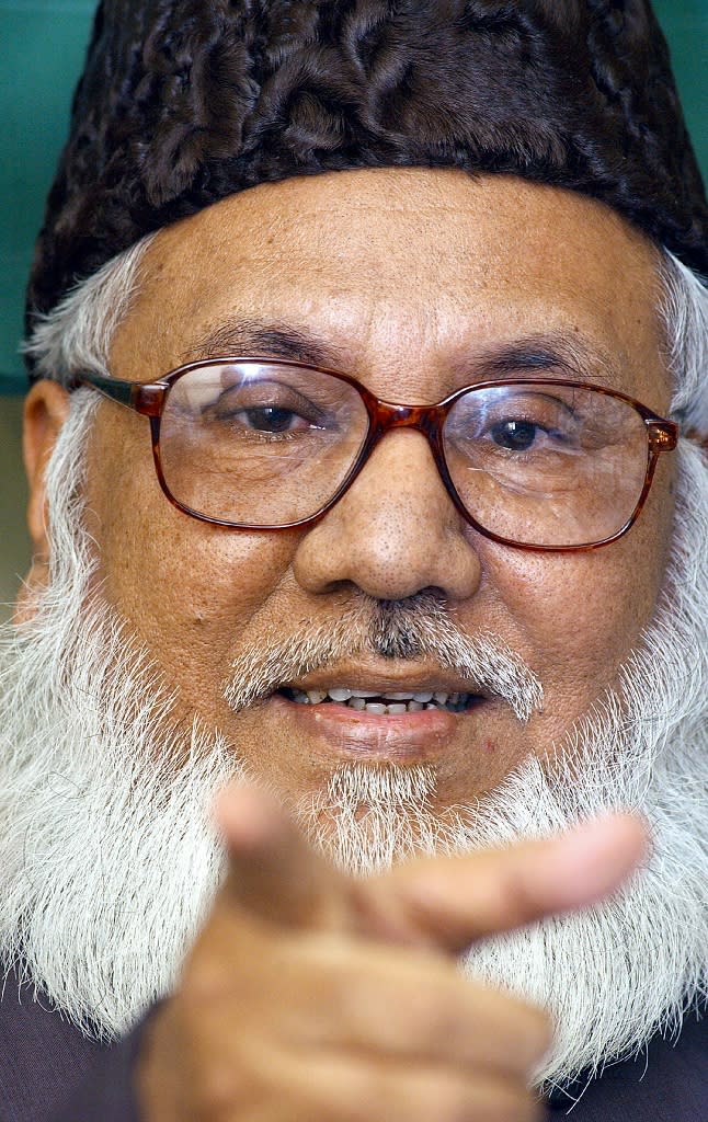 Motiur Rahman Nizami, Jamaat-e-Islami party's leader since 2000, faces the gallows within months unless his case is reviewed by Bangladesh's highest court or he is granted clemency by the president (AFP Photo/Jewel Samad)