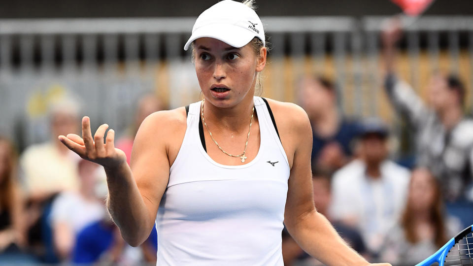 Yulia Putintseva in action. (Photo by JEWEL SAMAD/AFP/Getty Images)