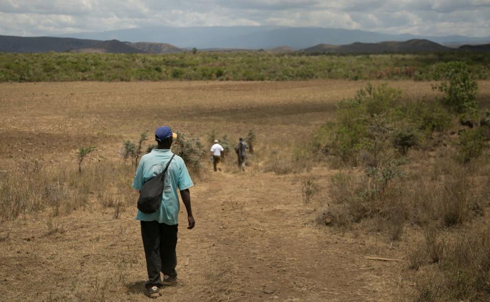Hiking through the Kenyan bush, en route to the Utut Forest caves.&nbsp; (Photo: Zoe Flood)