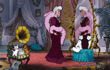 Madam living the lavish life in Disney's "Aristocats"