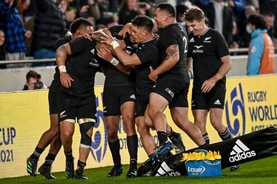 The All Blacks scored six tries  (AP)