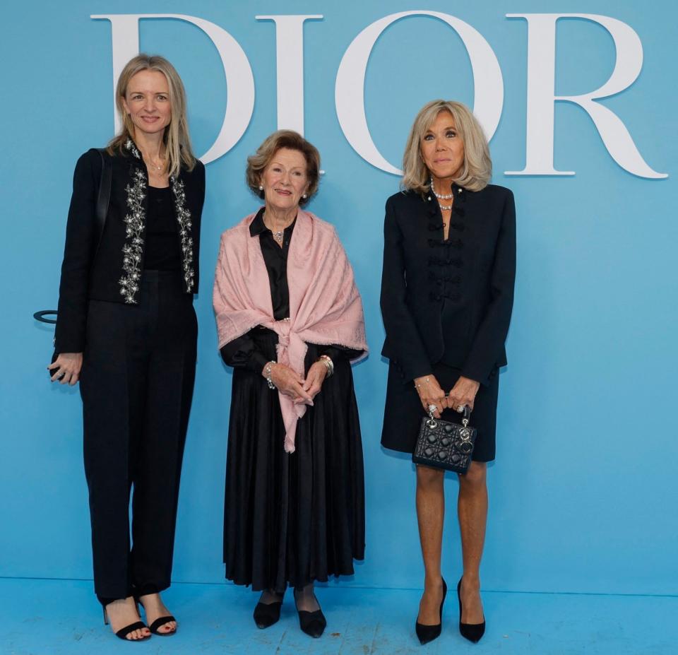 Brigitte Macron sat front row at the Dior show in Paris this week