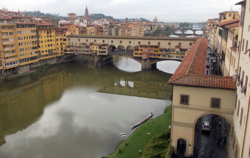 FILE PHOTO: A view shows the Ponte Vecchio bridge and the Arno River in Florence